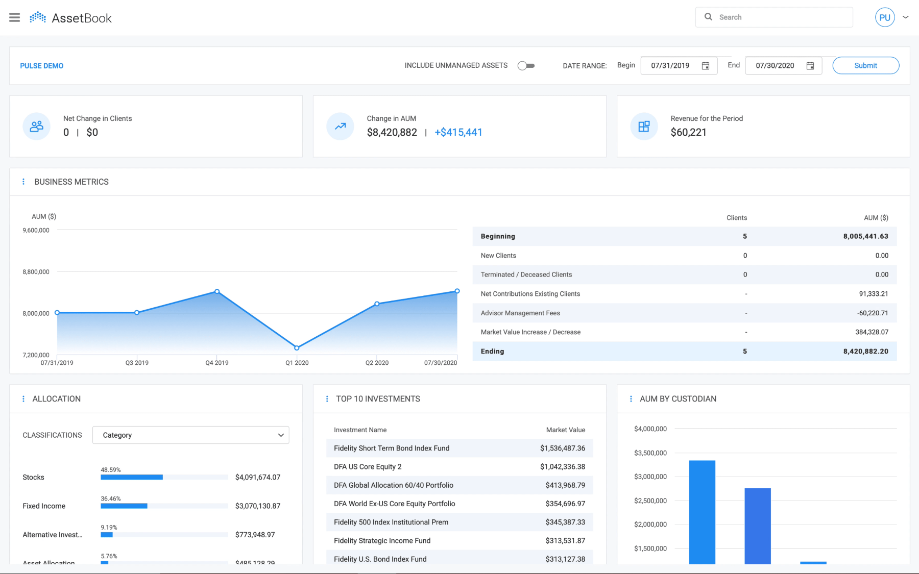 AssetBook User Interface